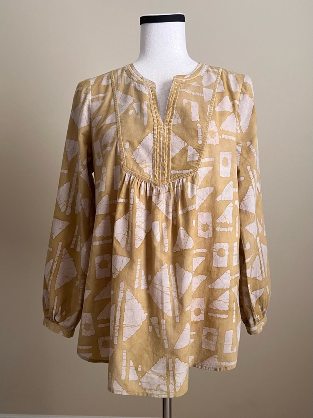 NWOT Pure Jill by J.Jill - Split neck batik print tunic - XS